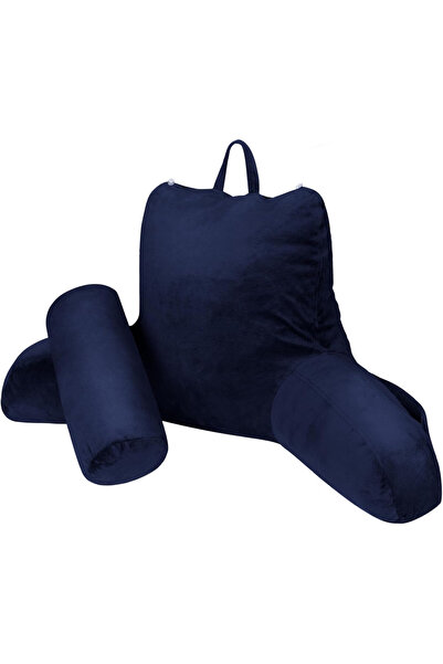 OEM Pernă de citit pentru pat, INFANZIA, 68 cm, husă detașabilă și lavabilă, bleumarin