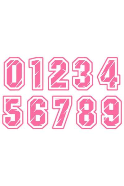 Oracal Set 10 Stickere 0-9, Numbers ATV Moto, 30x18cm, roz