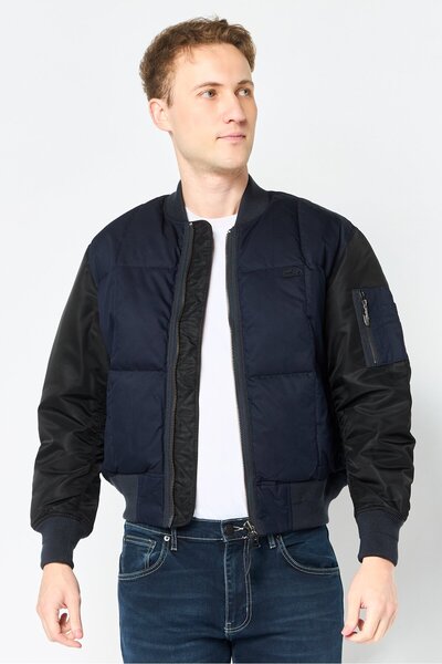 Lacoste Men Embroidered Logo Bomber Jacket, Navy