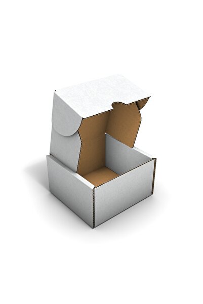 Fark Kutu Ondüle 10x10x6 cm Beyaz E-Ticaret Kargo Gönderi Kutusu 25 Adet