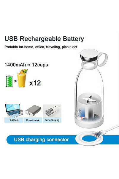 Generic 350ml Portable Electric Wireless Mini Fruit Blender Juicer - Perfect for On-the-Go