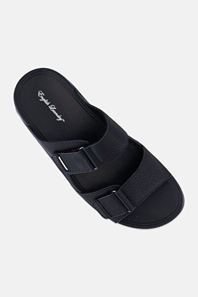 English Laundry Men Two Strap Slip On Arabic Sandals, Black