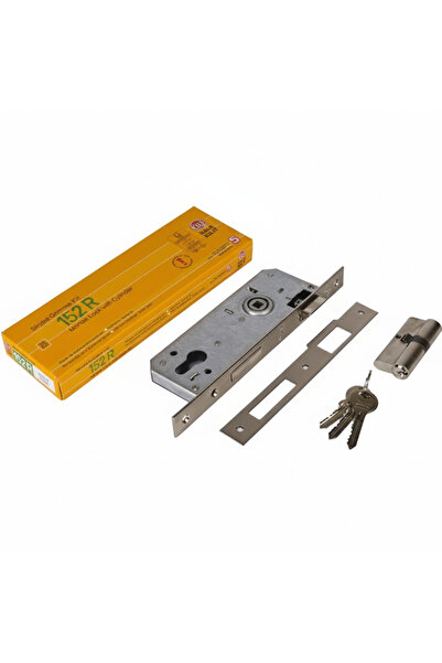 Kale Kilit 152 R 40 mm Silindirli Gömme Kilit Ahşap Daire Dış Kapı Kilidi Nik...