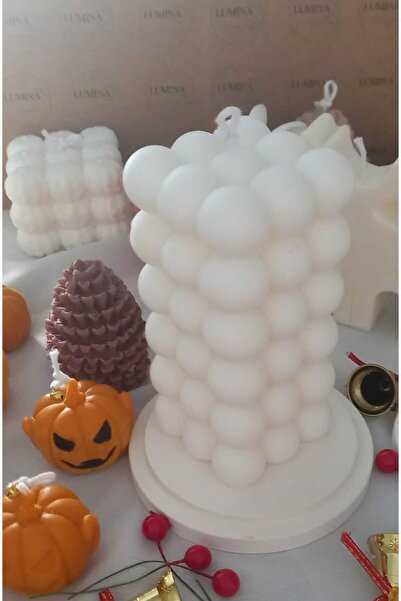 LUMİNA Bubble Büyük Model Vegan Kokulu Doğal Renk Soya Mum