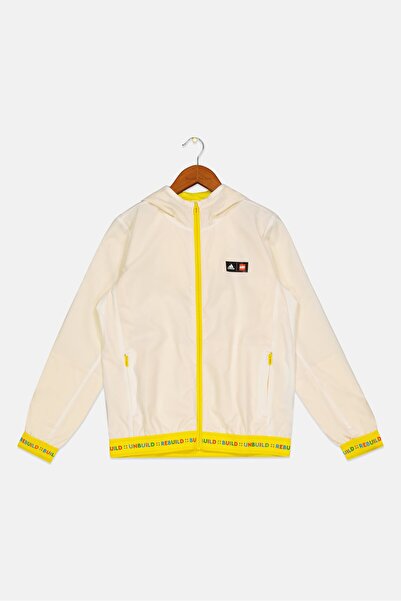 adidas x LEGO Kids Girl Sportswear Printed Long Sleeve Windbreaker Jacket, Cream