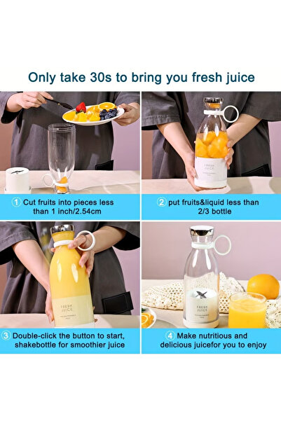 Generic 350ml Portable Electric Wireless Mini Fruit Blender Juicer - Perfect for On-the-Go