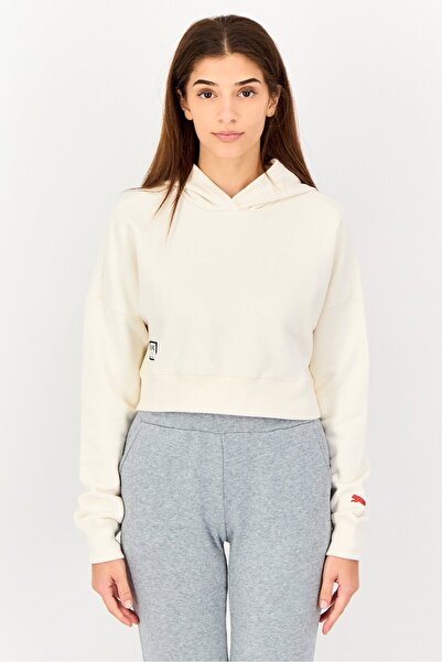 Puma X Adriana Lima Women Sportswear Fit Running Hoodie, Off White