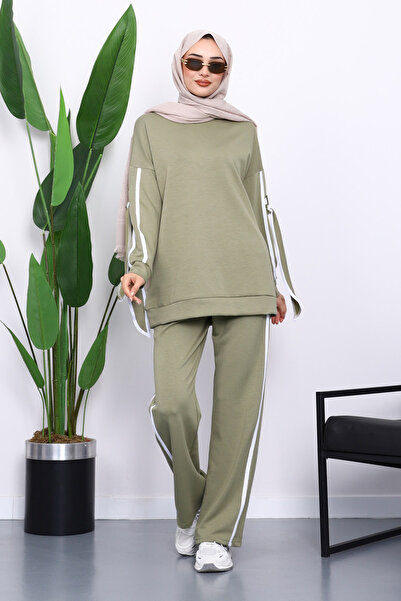 İmajButik Χακί Σετ Τουνίκ με Μανίκια και Παντελόνι