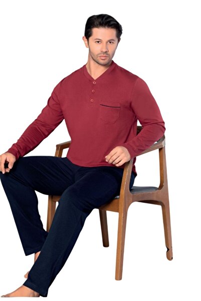 melodi 100% Cotton Long Sleeve Men's Pajama Set