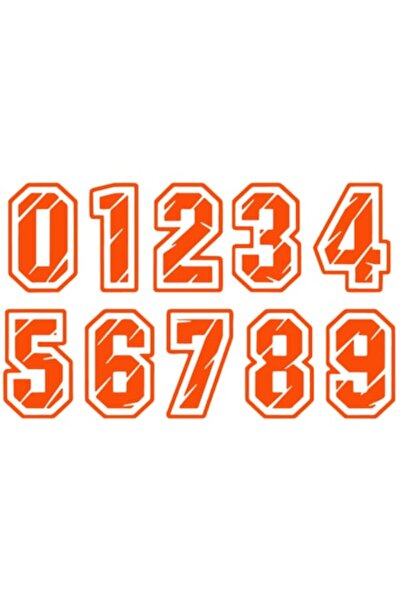 Oracal Set 10 Stickere 0-9, Numbers ATV Moto, 30x18cm, portocaliu