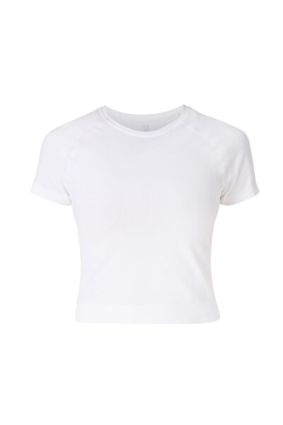 Sweaty Betty Γυναικείο μπλουζάκι γυμναστικής Athlete Crop χωρίς ραφές Workout σε λευκό χρώμα