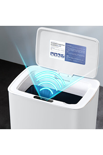 Gadgetry White Automatic Sensor Trash Can, 14L Capacity, with Anti-Odor Lid
