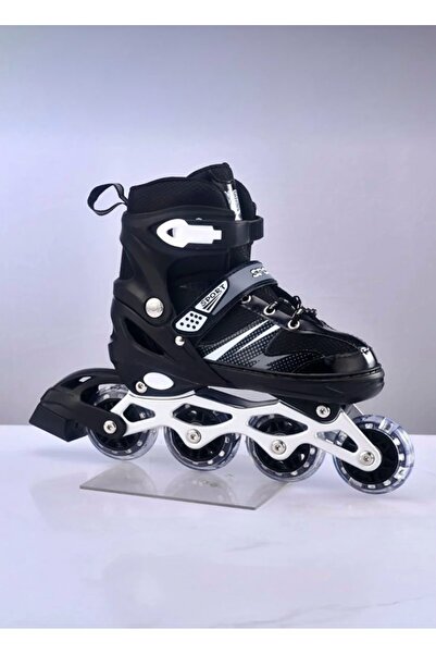 CEZVE HOME Double Row Light-Up Silicone Wheel Adjustable Roller Skates – Aluminum Body, Set with Bag