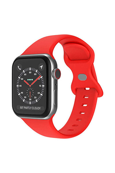 Casey Studios Silicone Strap for Apple Watch SE/9/8/7/6/5/4/3/2/1 - 38/40/41MM, Adjustable, Red