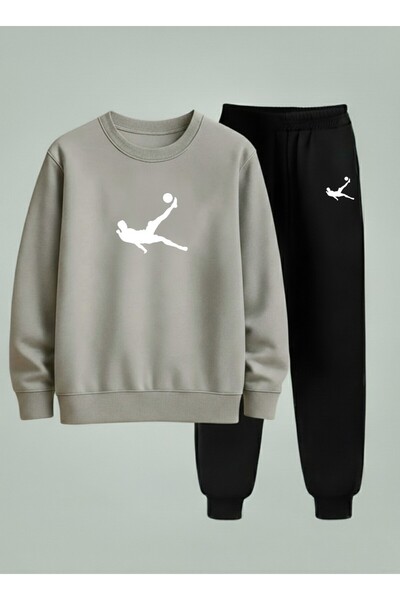 LORVEX Комплект от суитшърт и анцуг за момче с принт щампа „Bycicle Kick“, по...