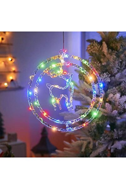 Amigo Reindeer Christmas Decoration 30 cm with Multicolor LED Light, Transparent Hanging Ornament