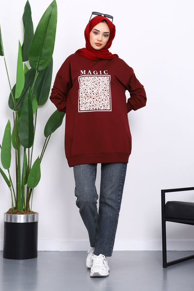 İmajButik Μπλουζάκι με λαιμόκοψη με τύπωμα Sweat