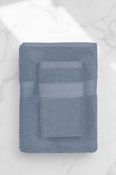 Mira Home طقم مناشف حمام سبا فاخرة فاخرة مكونة من قطعتين مقاس 90 × 170 سم نيلي