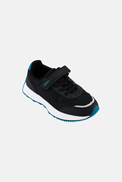 RBX حذاء جري للأولاد بإغلاق فيلكرو، أسود