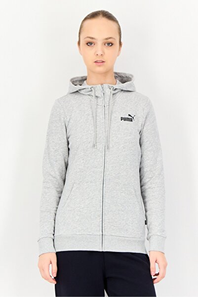 Puma Women Sportswear Fit Long Sleeve Outdoor Hoodie, Light Grey