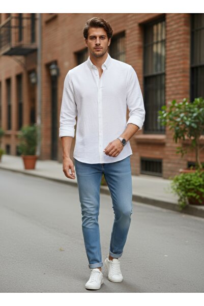 YusayTr Men's Straw Shirt 100% Cotton