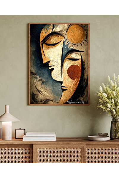 Tuba Decor Tablo dintr-o singură bucată cu rame din lemn pentru sufragerie, s...