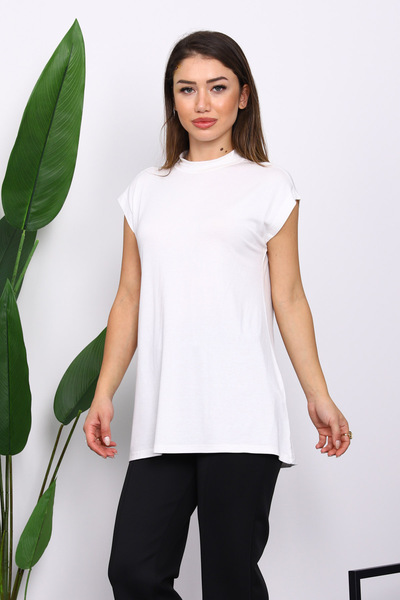 İmajButik Ecru Mock Neck Zero Sleeve Undergarment