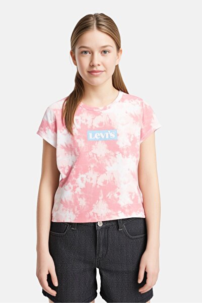 Levi's Kids Girl Crew Neck Short Sleeve Tie Dye T-Shirt, Multicolor
