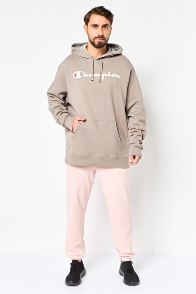 Champion Mens Sportwear Fit Long Sleeve Brand Logo Outdoor Hoodie, Grey