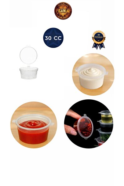 figanlar ambalaj (This Is the Smallest Size) Plastic Self-Sealing Sauce Container 30 Cc - 100 Pieces of Bone Broth Storage Containers)