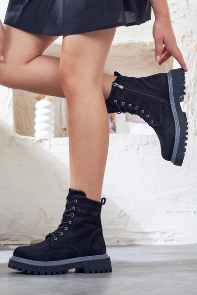 Adım Adım Women's Genuine Leather Non-Slip Sole Cold Proof Daily Boots