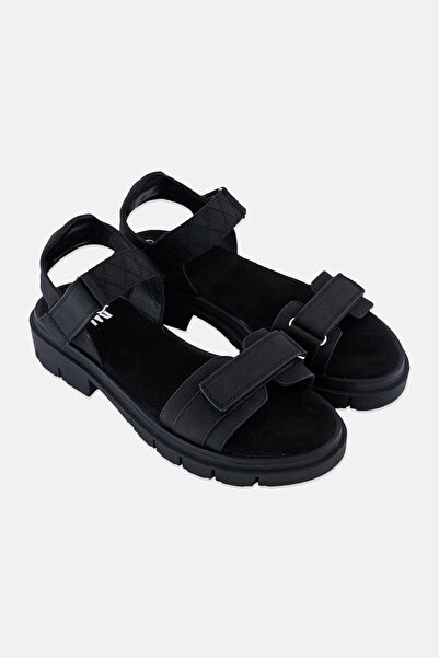 JASON WU Women Velcro Closure Casual Sandal, Black