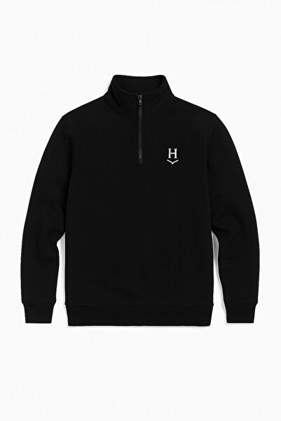 LEVEL HİGH Unisex Fermuarlı Sweat Premium– Siyah / Beyaz Seçenekli