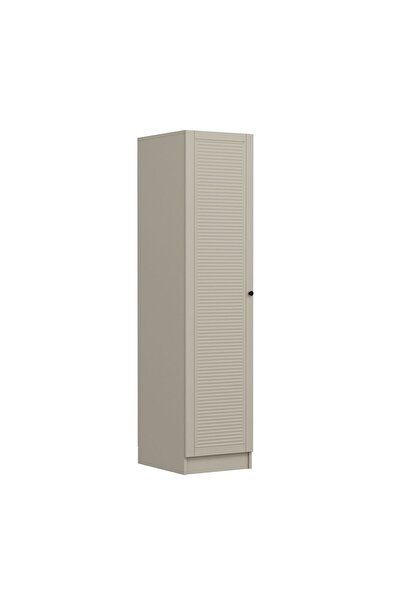 Minar Kale 1 Kapaklı Dolap Mebran Panjur 210CM - Kumtaşı/Kumtaşı - Askılıklı