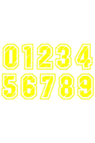 Oracal Set 10 Stickere 0-9, Numbers ATV Moto, 30x18cm, galben