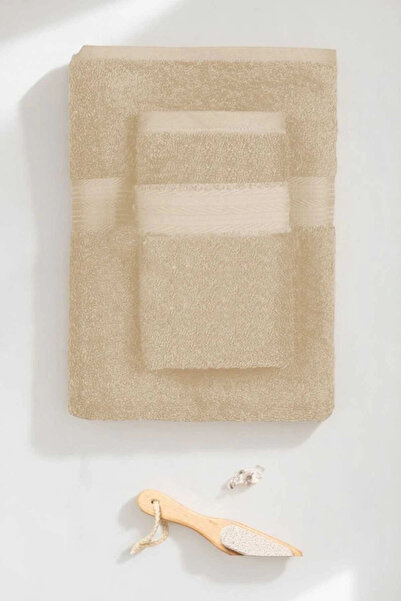 Mira Home طقم مناشف حمام سبا فاخرة فاخرة مكونة من قطعتين مقاس 90 × 170 سم بيج