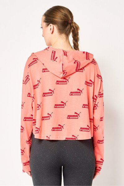 Puma Women Relaxed Fit Long Sleeve Outdoor Light Weight Hoodies, Orange