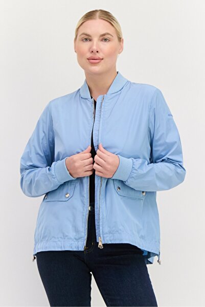 Geox Women Brand Logo Windbreaker Jacket, Dusty Blue