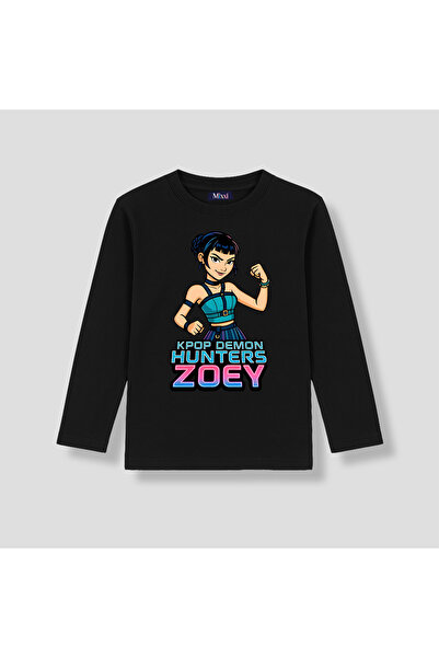 mixxi fashion Kpop Demon Hunters Huntrix Zoey Long Sleeve Printed Girls' T-Sh...