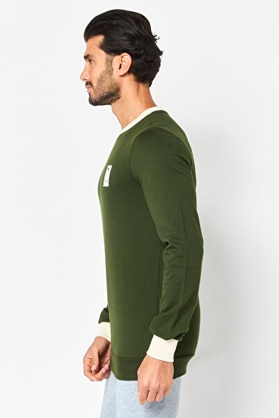 Puma Men Sportswear Fit One8 Long Sleeve Outdoor Sweatshirt, Myrtle