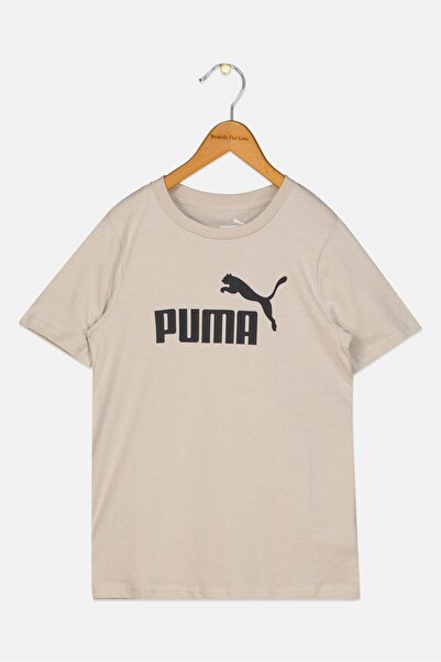 Puma Kids Boy Graphic Print Short Sleeve Outdoor T-shirt, Beige