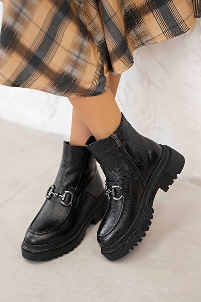 Parponi Cizme mocasini din piele naturală pentru femei Alvina NEGRI