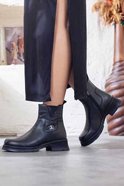 Adım Adım Women's Genuine Leather Non-Slip Sole Casual Boots