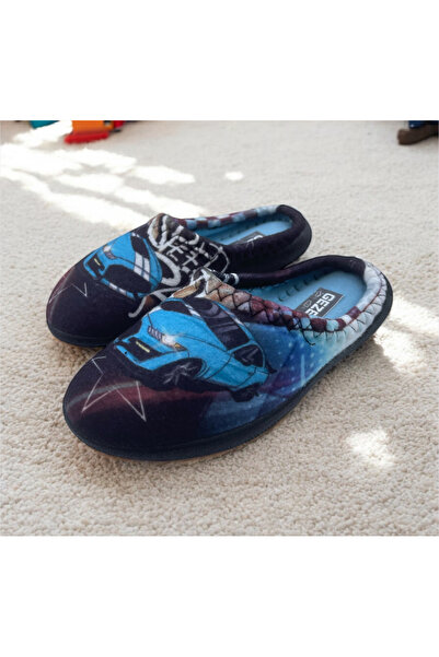 GEZER Car Patterned Winter Boys' Home Slippers. Car Winter Nursery Slippers