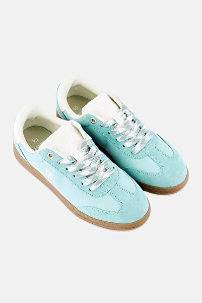 JASON WU Women Embroidered Logo Lace Up Casual Shoes, Mint Green