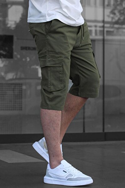 SERAZAT Cargo Pocket Pcs Shorts Cotton Stretch Fabric Pants Capri