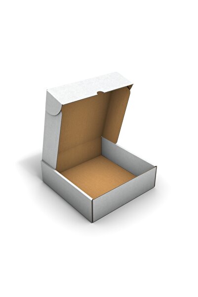 Fark Kutu Ondüle 20x20x6 cm Beyaz E-Ticaret Kargo Gönderi Kutusu 25 Adet