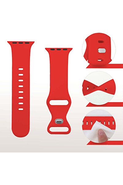 Casey Studios Silicone Strap for Apple Watch Ultra/SE/9/8/7/6/5/4/3/2/1 - 42/44/45/49MM, Adjustable, Red