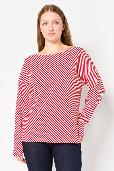 Lacoste Women Round Neck Stripe Long Sleeve Top, Multicolor