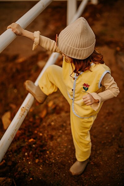 Kirazkids Petit Paris Yellow Velvet Suit